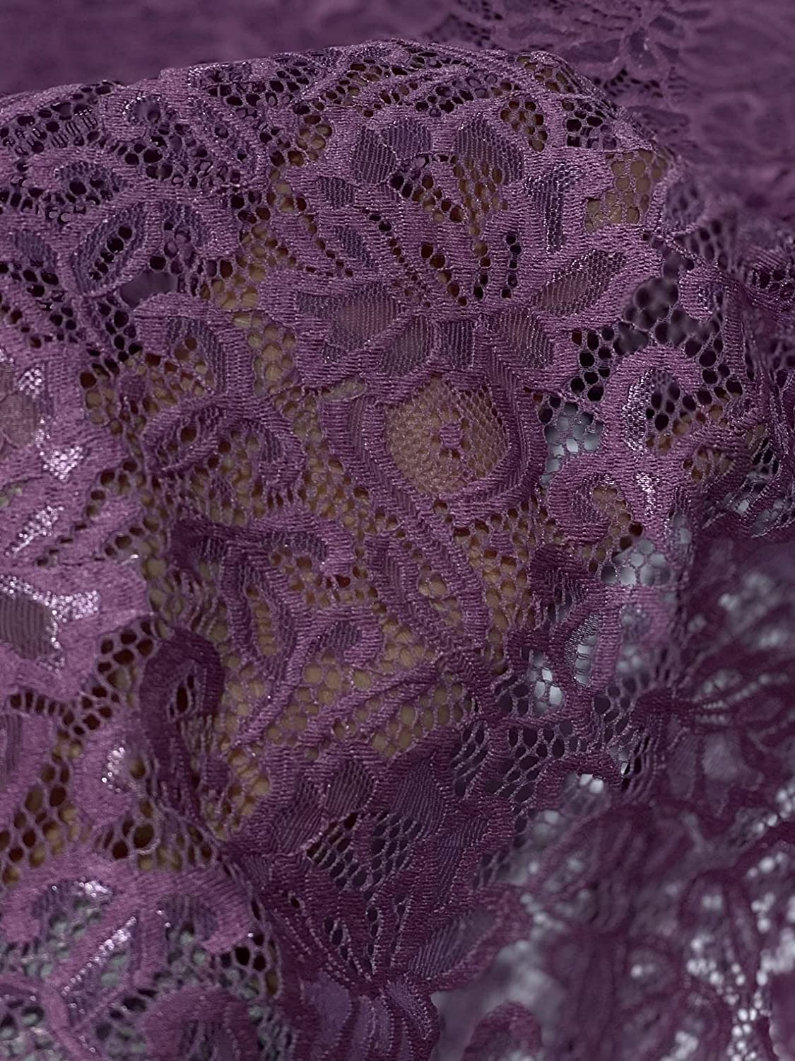 FabricLA | Nylon Spandex | Scallop Pattern | Lace Fabric | Mauve - Prismatic Fiber Arts
