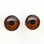 Medium Brown Human Inspired Sew-On Button Glass Eyes - Prismatic Fiber Arts