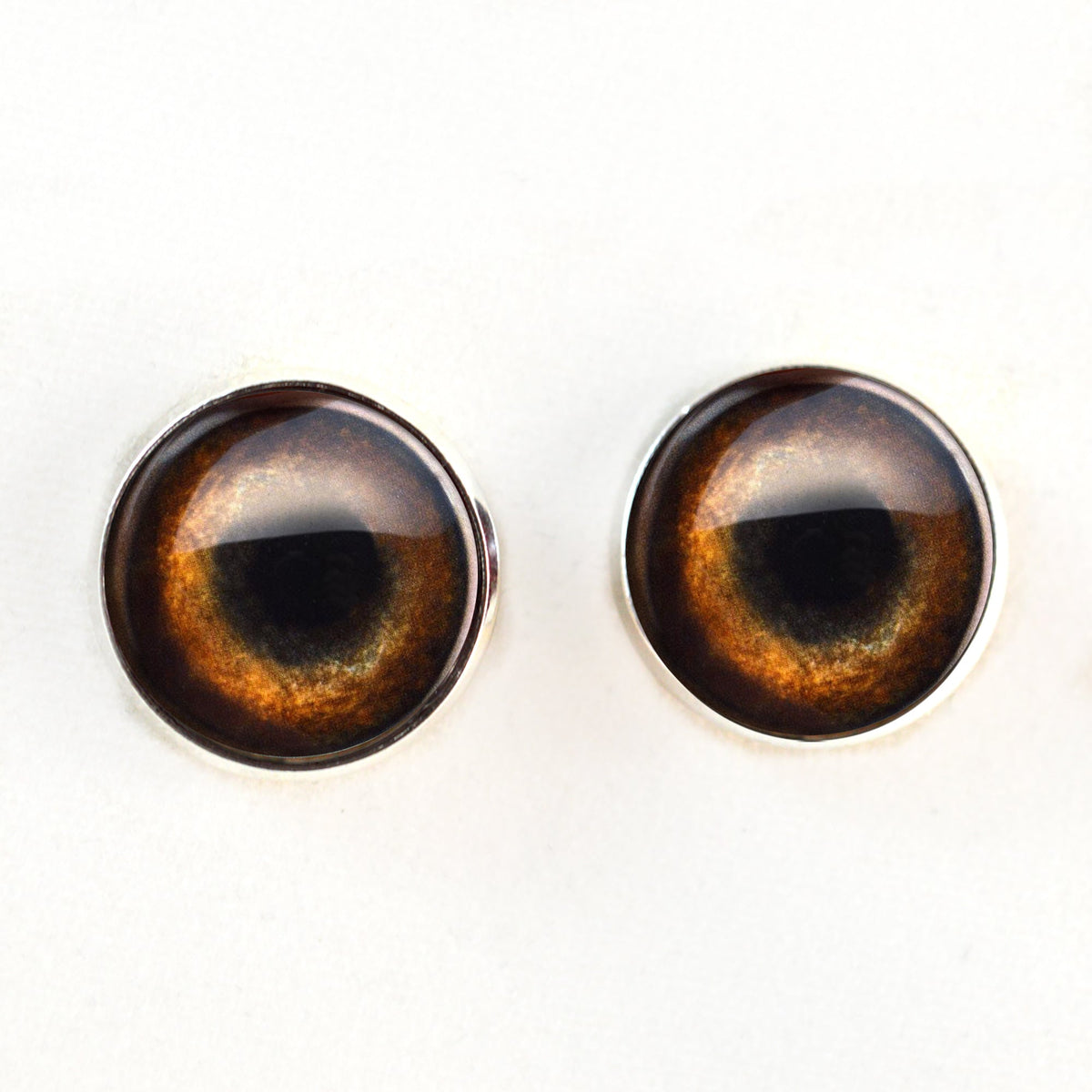 Medium Brown Dog Sew-On Button Glass Eyes - Prismatic Fiber Arts