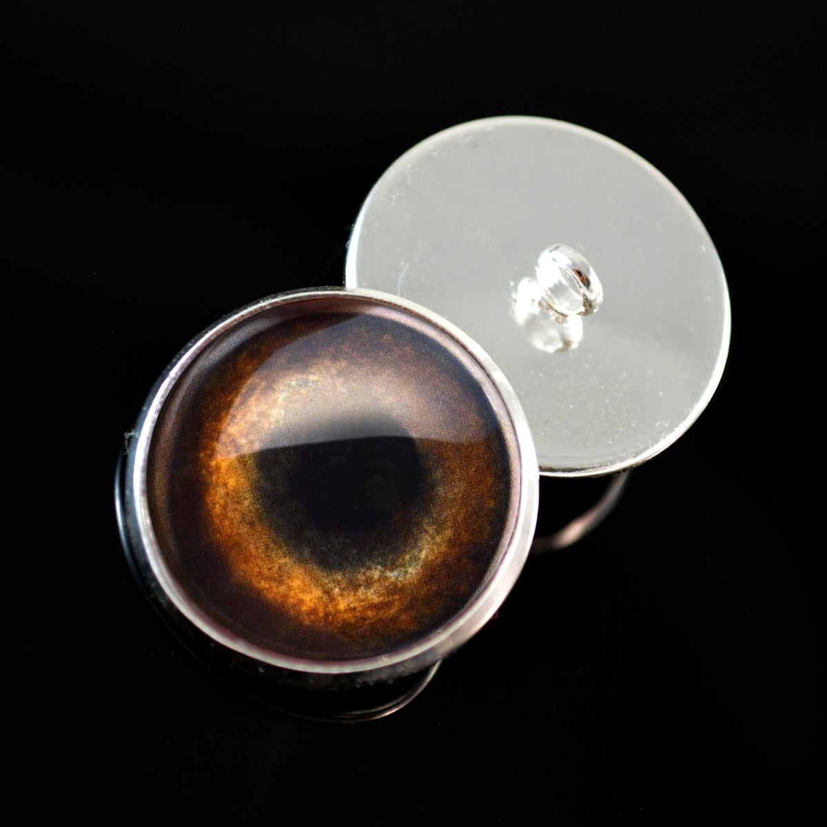 Medium Brown Dog Sew-On Button Glass Eyes - Prismatic Fiber Arts