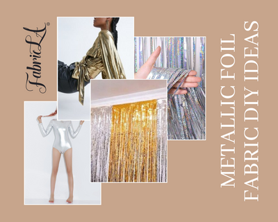Hologram Metallic Foil Spandex Knit Fabric 4-Way Stretch, 60" Inch Wide | Gold Iridescent - Prismatic Fiber Arts