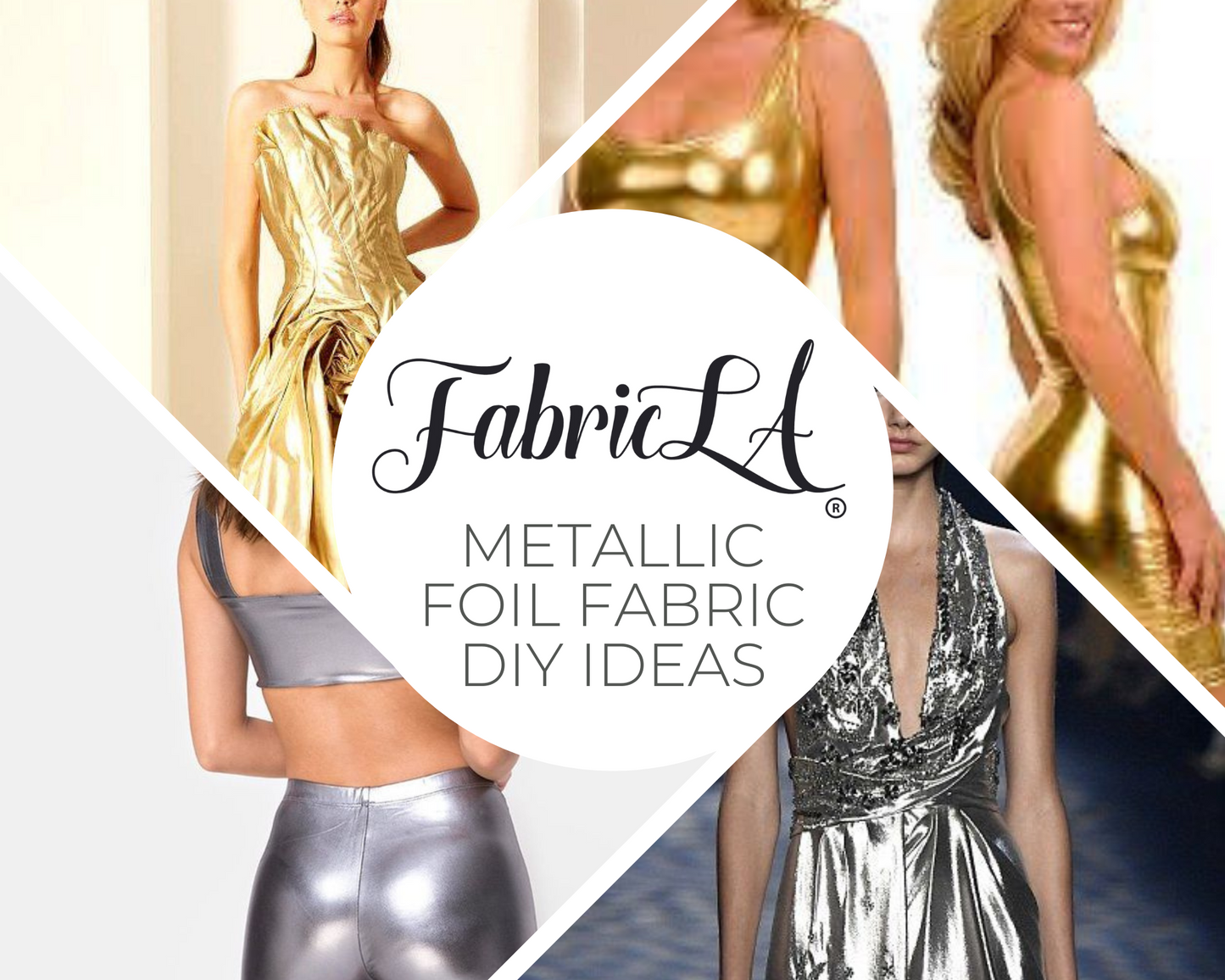 Hologram Metallic Foil Spandex Knit Fabric 4-Way Stretch, 60" Inch Wide | Gold Iridescent - Prismatic Fiber Arts