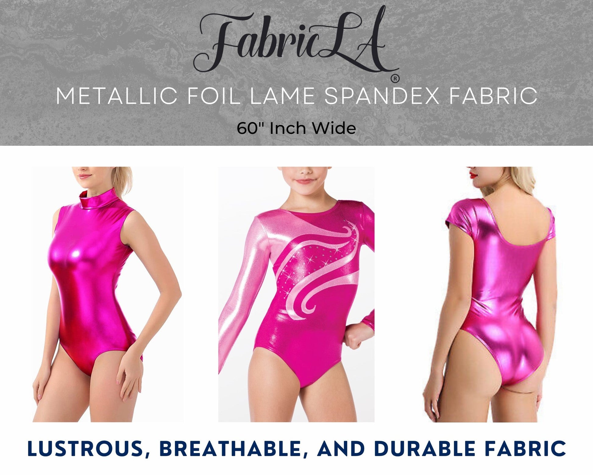 Metallic Lame Foil Spandex Knit Fabric | Fuchsia - Prismatic Fiber Arts