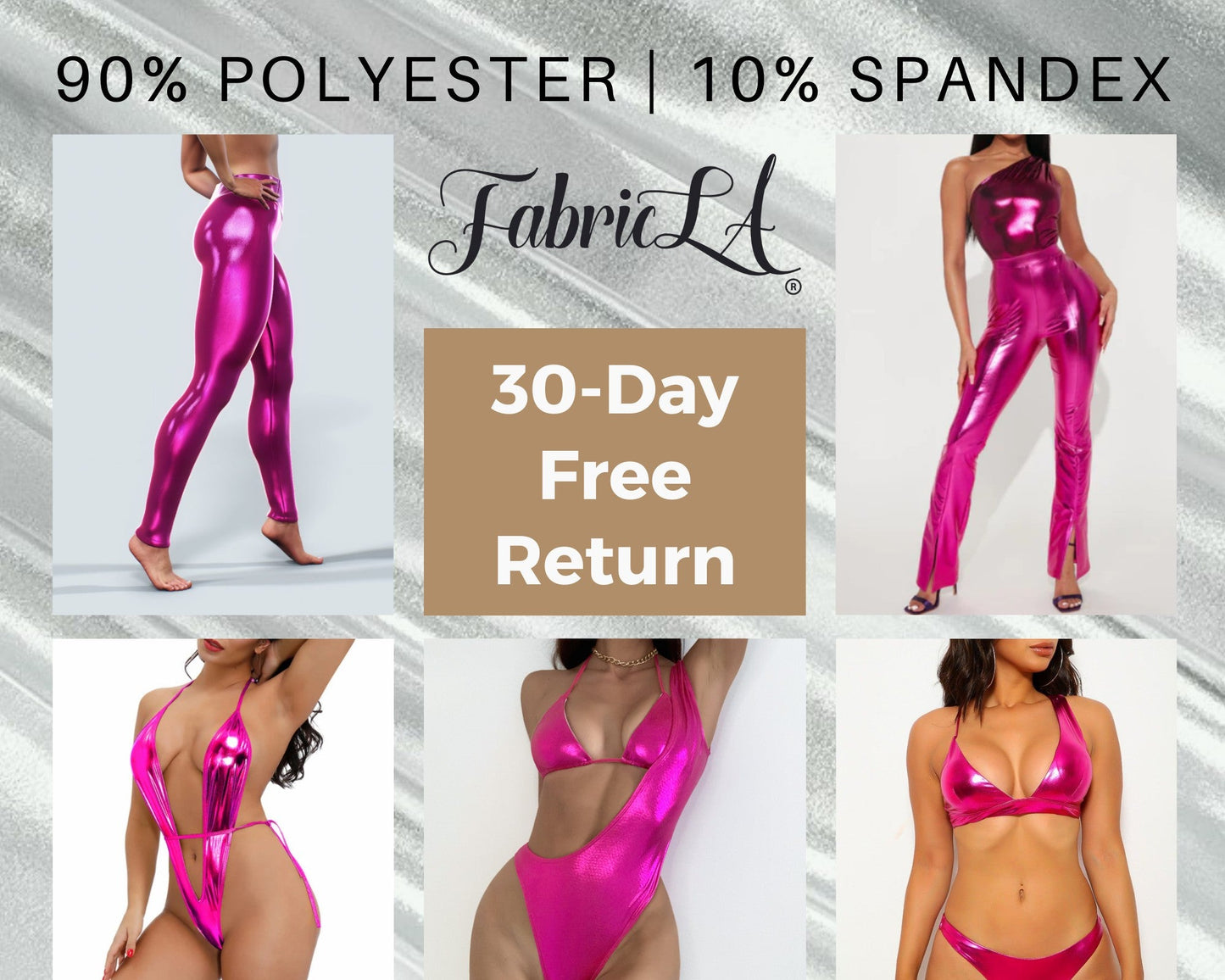 Metallic Lame Foil Spandex Knit Fabric | Fuchsia - Prismatic Fiber Arts