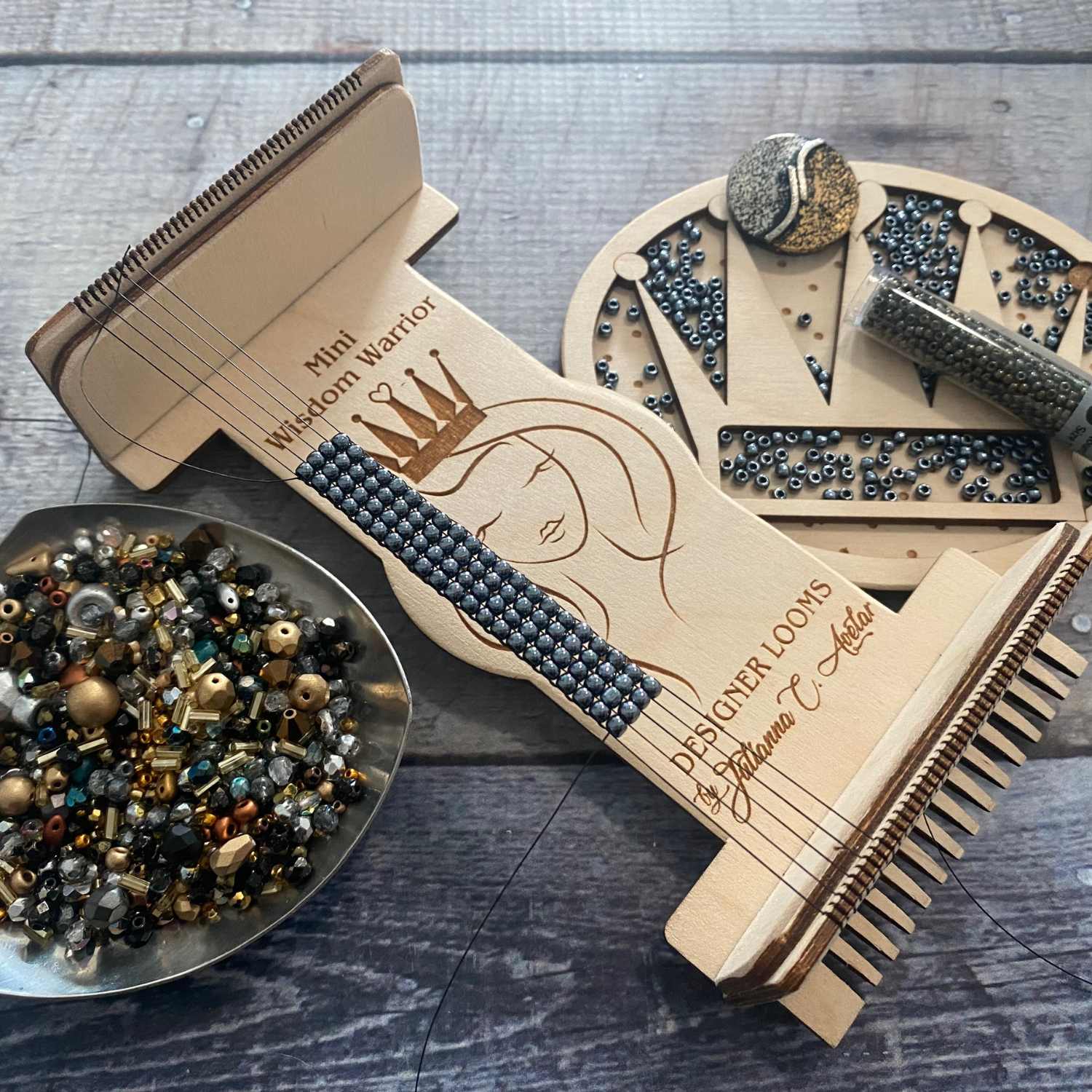 Jewel Loom Wood Mini Bead Loom Portable Easy to Use - Prismatic Fiber Arts