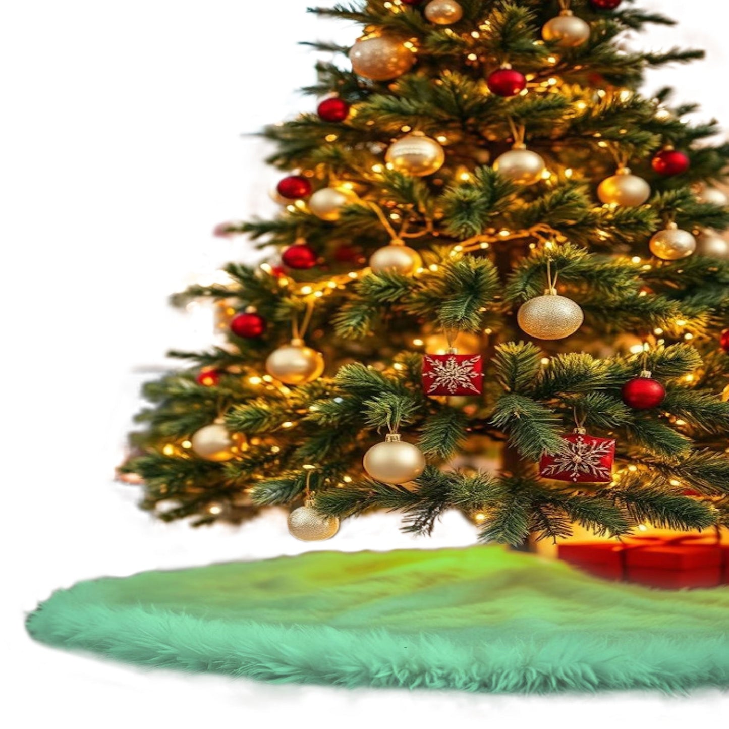 Premium Faux Fur Christmas Tree Skirt - 36 Inch | Luxurious Holiday Decorations - Prismatic Fiber Arts