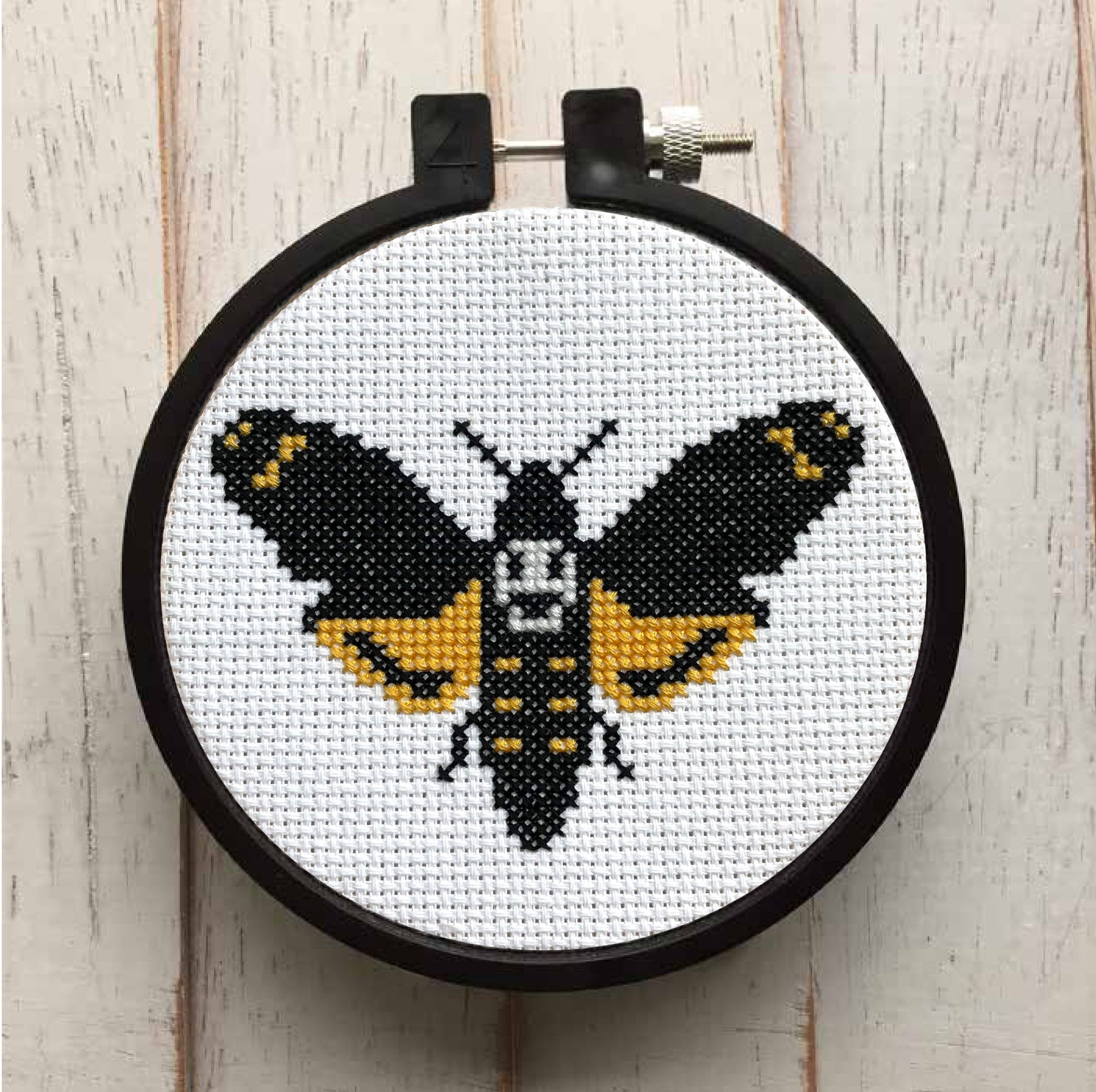 Deadhead Moth Counted Cross Stitch DIY KIT Beginner - Prismatic Fiber Arts