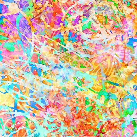 Multi Abstract Wideback Cotton Fabric Per Yard - Prismatic Fiber Arts