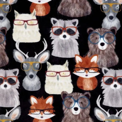 Multi Black Nature Nerds Digital Cuddle Black Fabric per yard - Prismatic Fiber Arts