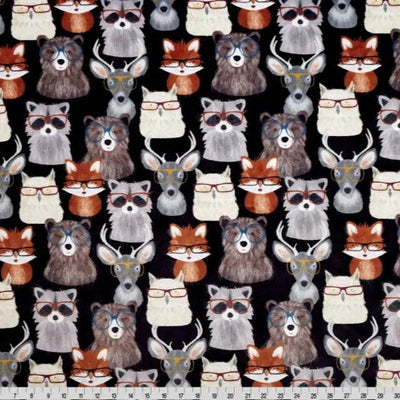 Multi Black Nature Nerds Digital Cuddle Black Fabric per yard - Prismatic Fiber Arts