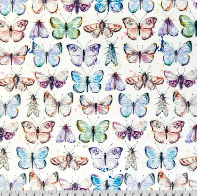Multi Boho Flutter Digital Cuddle Fabric per yard - Prismatic Fiber Arts