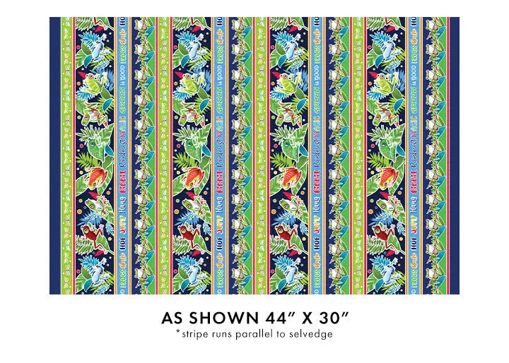 Multi Color Rainforest Glow in the Dark Stripe Cotton 44"/45" Fabric Per Yard - Prismatic Fiber Arts