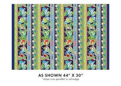 Multi Color Rainforest Glow in the Dark Stripe Cotton 44"/45" Fabric Per Yard - Prismatic Fiber Arts