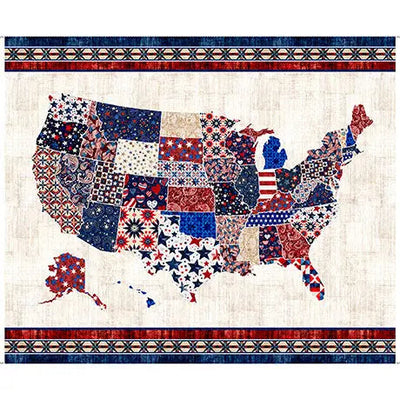 Multi Color United States Map Tapestry Panel - Prismatic Fiber Arts