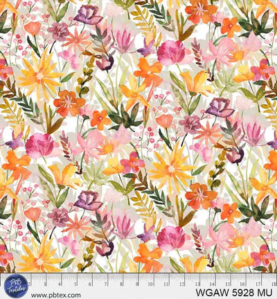 Multi Color Whispering Gardens Cotton Wideback Fabric Per Yard - Prismatic Fiber Arts