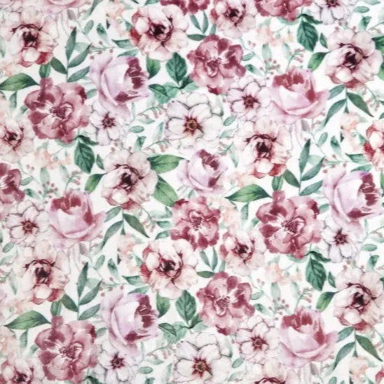 Multi Country Floral Digital Cuddle Rosewater Fabric per yard - Prismatic Fiber Arts