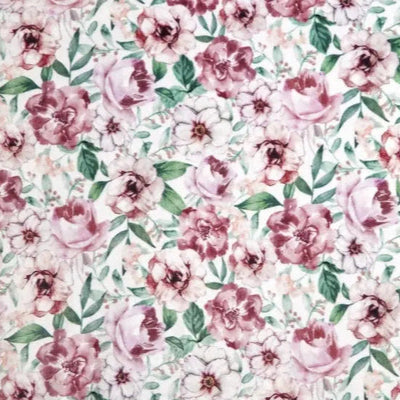 Multi Country Floral Digital Cuddle Rosewater Fabric per yard - Prismatic Fiber Arts