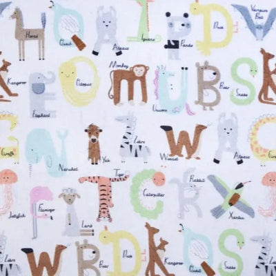 Multi Easy as ABC Digital Cuddle Fabric per yard - Prismatic Fiber Arts