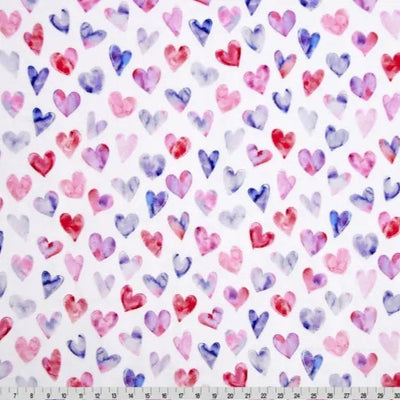 Multi Heart Hues Digital Cuddle Fabric per yard - Prismatic Fiber Arts