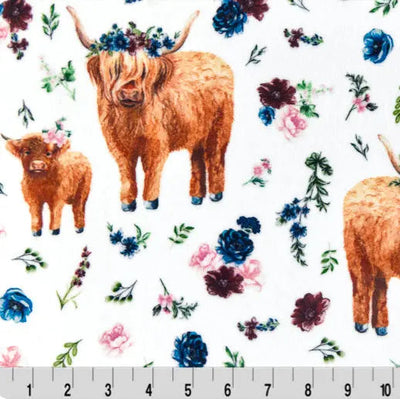 Multi Helga Highland Digital Cuddle Fabric per yard - Prismatic Fiber Arts