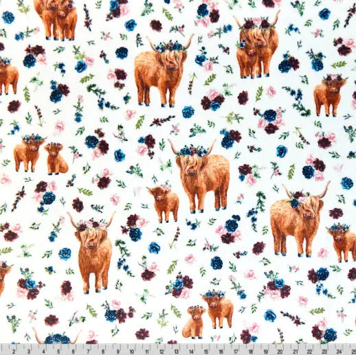 Multi Helga Highland Digital Cuddle Fabric per yard - Prismatic Fiber Arts