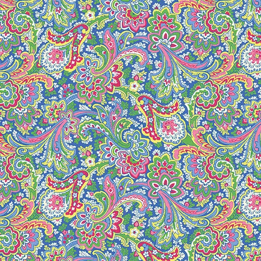 Multi Khanti Paisley Cotton Wideback Fabric per yard - Prismatic Fiber Arts
