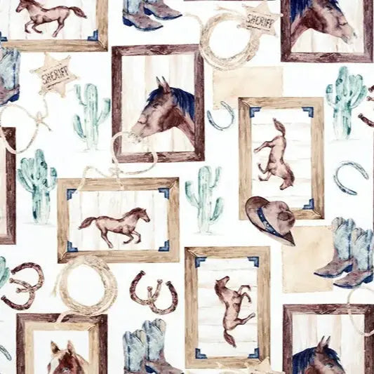 Multi Natural Old West Digital Cuddle Fabric per yard - Prismatic Fiber Arts