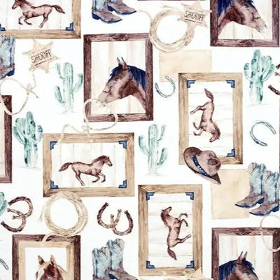 Multi Natural Old West Digital Cuddle Fabric per yard - Prismatic Fiber Arts
