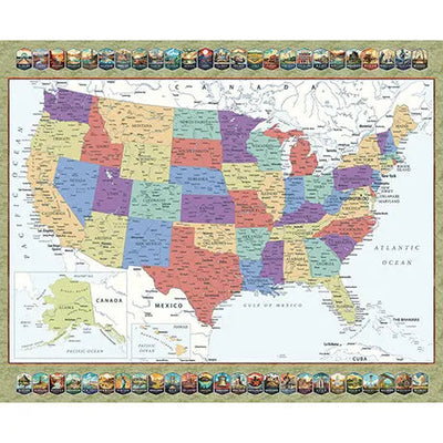 Multi QT US MAP Where Are You From Cotton 44"/45" Fabric Per Yard - Prismatic Fiber Arts