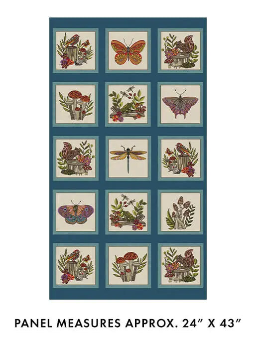 Multi Teal Small Wonders Panel 24" x 43" - Prismatic Fiber Arts
