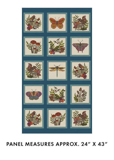 Multi Teal Small Wonders Panel 24" x 43" - Prismatic Fiber Arts