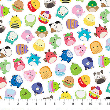 Multi Tossed Friends Yardage Squishmallows Cotton 44"/45" Fabric Per Yard - Prismatic Fiber Arts