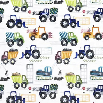 Multi Tractor Haul Digital Cuddle Fabric per yard - Prismatic Fiber Arts