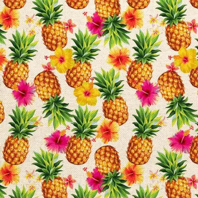 Multi Tropicana Pineapple Toss Canvas Wideback Fabric Per Yard - Prismatic Fiber Arts