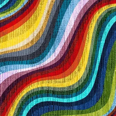 Multi Universe Terrain Wave Wideback Cotton Fabric Per Yard - Prismatic Fiber Arts