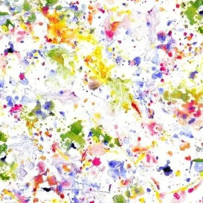 Multi White Paint Splatter Wideback Cotton Fabric Per Yard - Prismatic Fiber Arts
