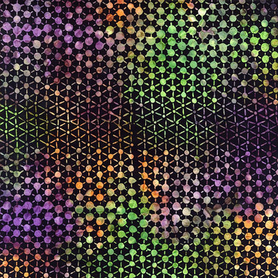 Multi Wicked Geo Floral Shapes XTonga Batik Cotton Wideback Fabric per yard - Prismatic Fiber Arts