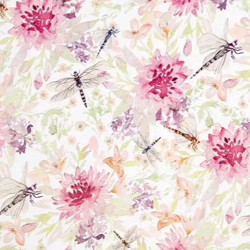 Multi Wild Dragonfly Digital Cuddle Elderberrry Fabric per yard - ( 2/3 Yard Pack ) - Prismatic Fiber Arts