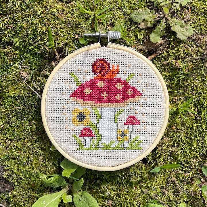 Mushrooms Cross Stitch Kit - Prismatic Fiber Arts