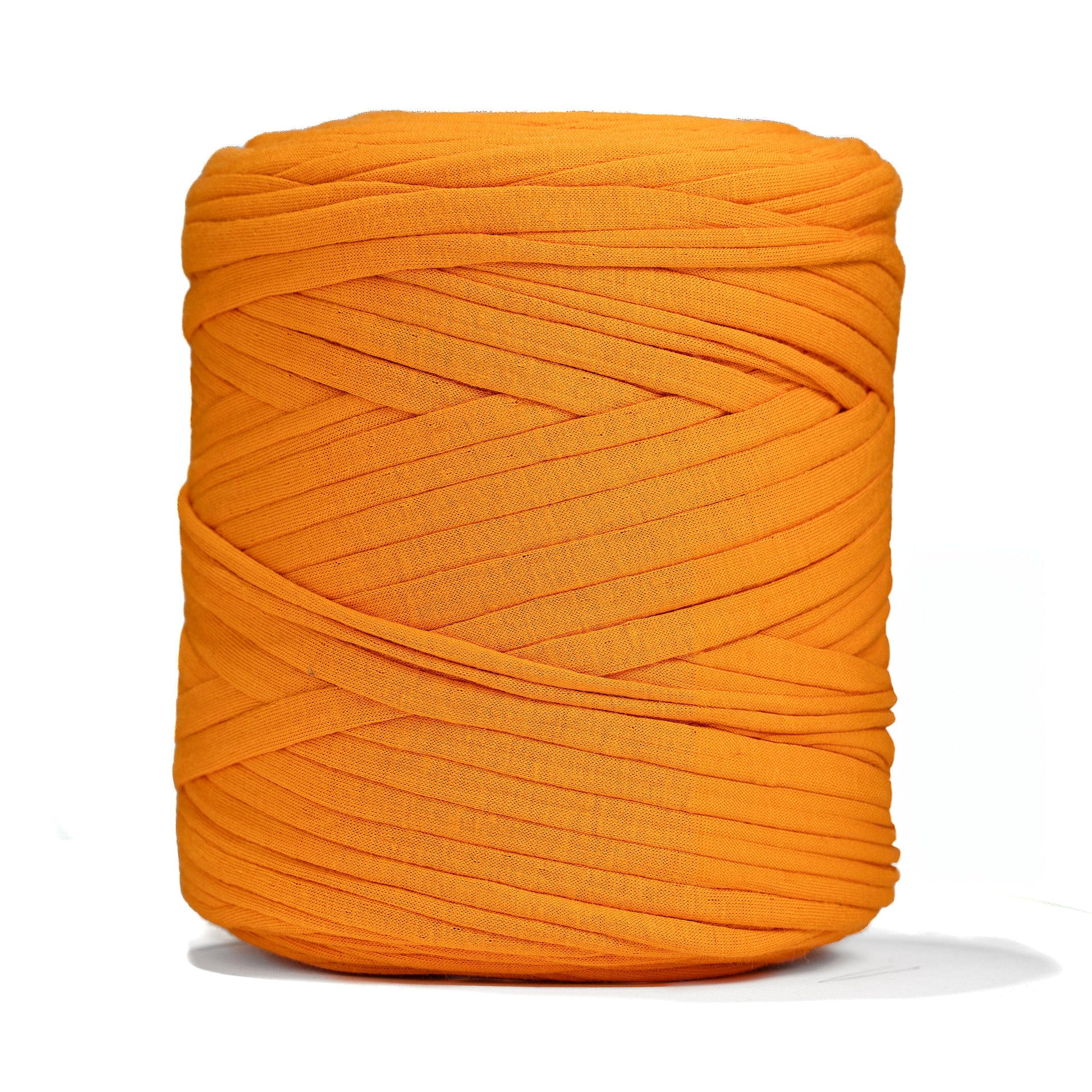 Recycled T-Shirt Fabric Yarn - Neon Orange Color - Prismatic Fiber Arts
