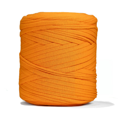 Recycled T-Shirt Fabric Yarn - Neon Orange Color - Prismatic Fiber Arts