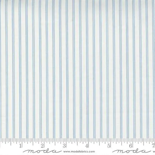 Nantucket Summer Cream Blue Stripe Stripes 44"/45" Fabric Per Yard - Prismatic Fiber Arts