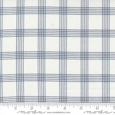 Nantucket Summer Cream Navy Plaid Checks Plaids 44"/45" Fabric Per Yard - Prismatic Fiber Arts