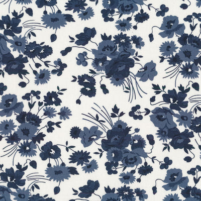 Nantucket Summer Cream Navy Somerset Florals 44"/45" Fabric Per Yard - Prismatic Fiber Arts