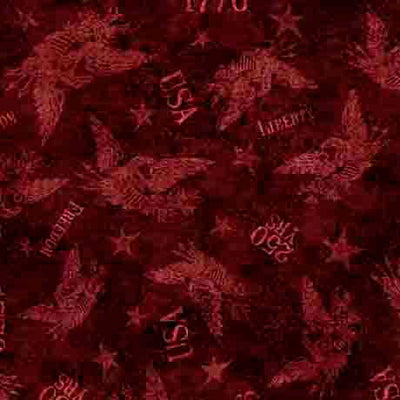 Garnet Tonal American Eagle 1776 Cotton 44"/45" Fabric Per Yard - Prismatic Fiber Arts