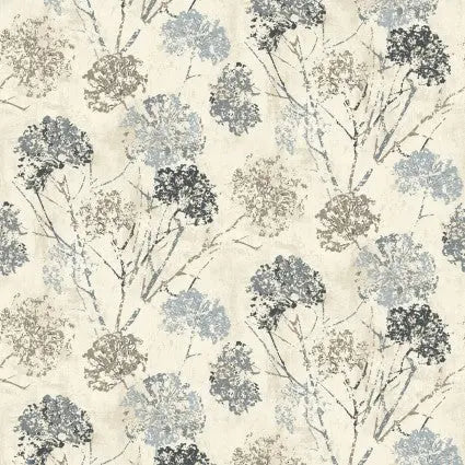 Natural Plaster Dandelion Stamp Cotton Wideback Fabric per yard - Prismatic Fiber Arts