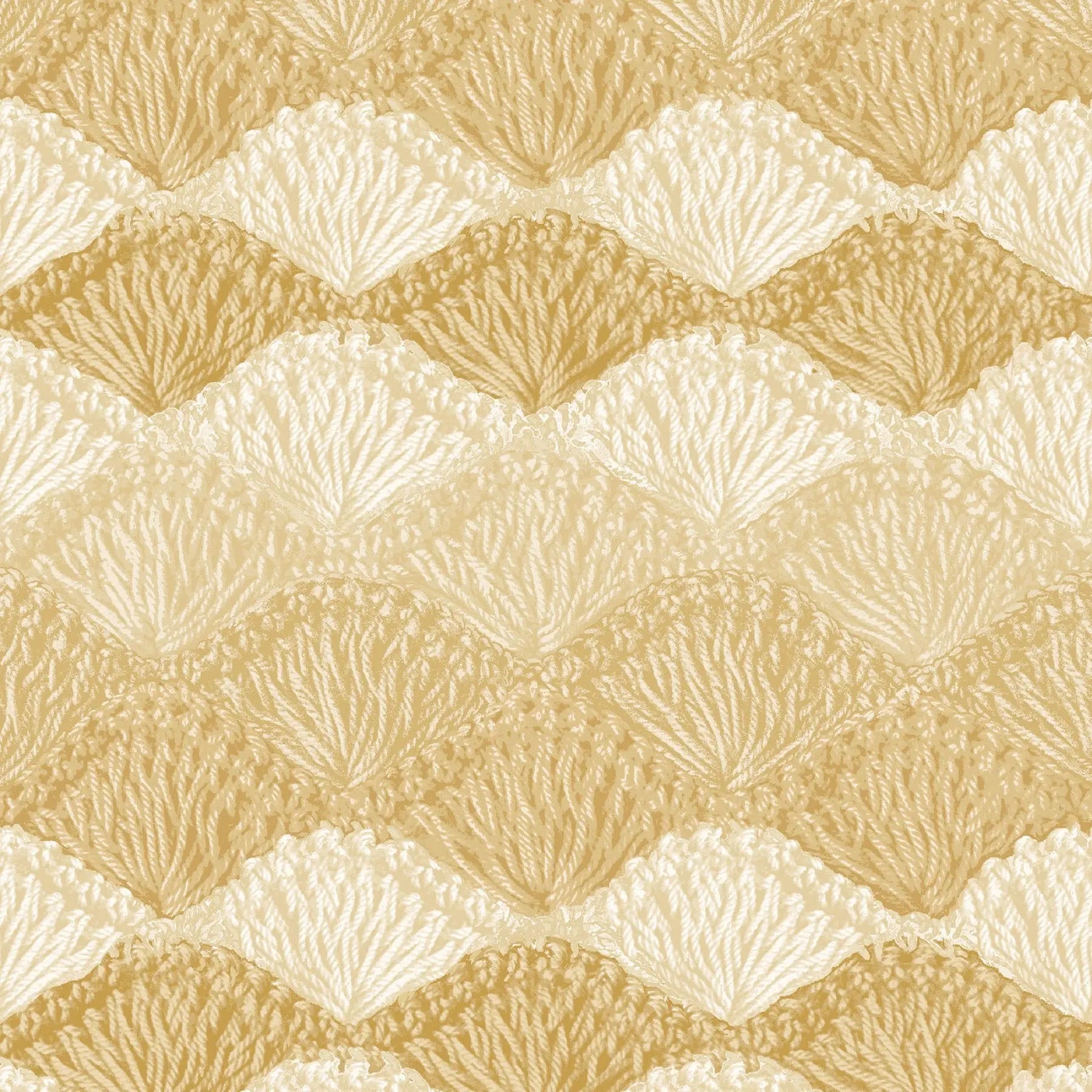 Natural Crochet Tan Shell Stitch Cotton Wideback Fabric Per Yard - Prismatic Fiber Arts