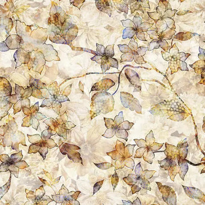 Natural Tonal Floral Wideback Cotton Fabric per yard - Prismatic Fiber Arts