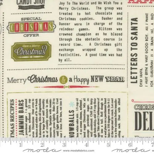 Natural Vanilla Emmitt And Ivy News 44"/45" Fabric Per Yard