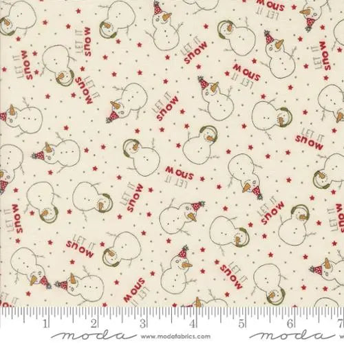 Natural Vanilla Emmitt And Ivy Snowman 44"/45" Fabric Per Yard